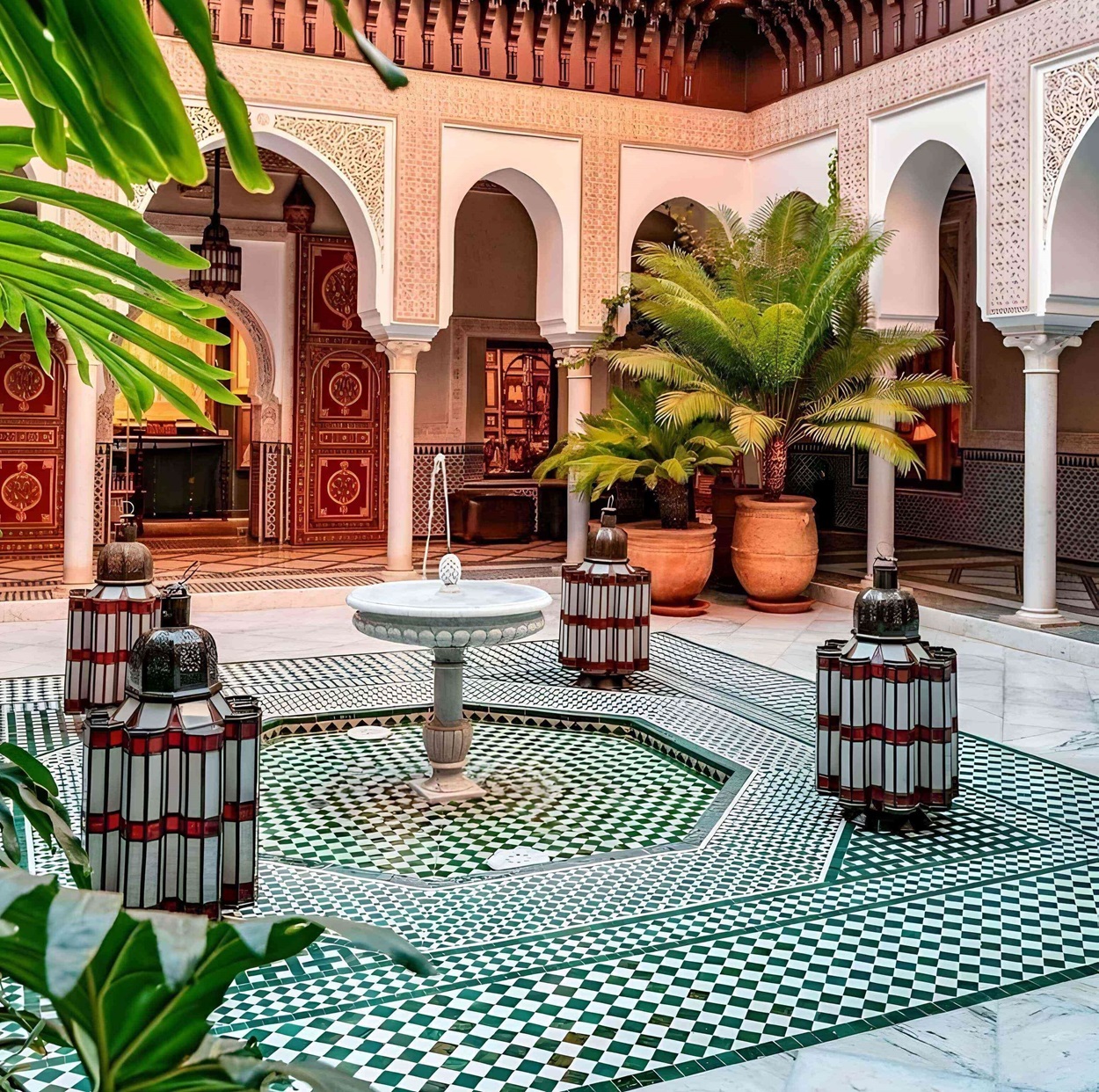 Fuente de zellige en Ardecor Internationale, una pasin por el color, la forma y la textura, creando espacios que cuentan la historia del arte y la cultura marroqu